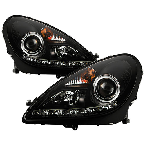 Mercedes Projector Headlights, Mercedes Benz Headlights, SLK Projector Headlights, Mercedes 05-10 Headlights, Black Projector Headlights, Spyder Projector Headlights, Headlights