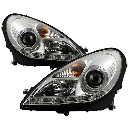 Mercedes Projector Headlights, Mercedes Benz Headlights, SLK Projector Headlights, Mercedes 05-10 Headlights, Chrome Projector Headlights, Spyder Projector Headlights, Headlights