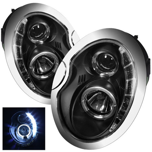 Mini Projector Headlights, Mini Cooper Headlights, 02-06 Projector Headlights, Projector Headlights, Black Projector Headlights, Spyder Projector Headlights