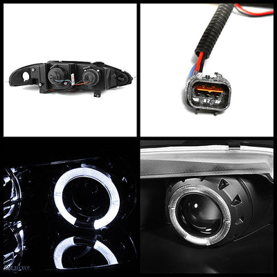 Mitsubishi Projector Headlights, Mitsubishi Eclipse Headlights, 95-96 Projector Headlights, Black Projector Headlights, Spyder Projector Headlights
