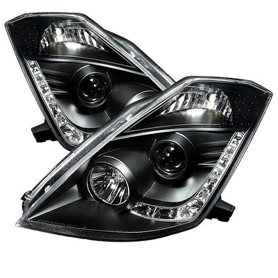 Nissan Projector Headlights, Nissan 350Z Headlights, 03-05 Projector Headlights, Black Projector Headlights, Spyder Projector Headlights, 350Z Projector Headlights