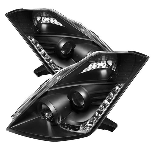 Nissan Projector Headlights, Nissan 350Z Headlights, 06-08 Projector Headlights, Black Projector Headlights, Spyder Projector Headlights, 350Z Projector Headlights