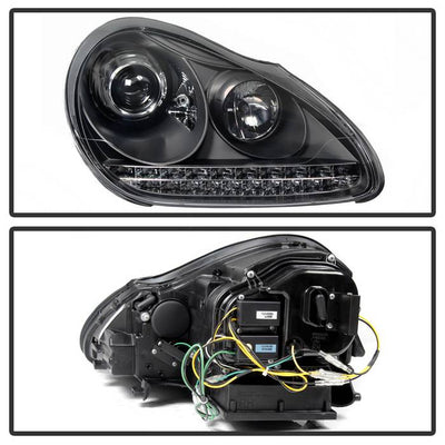 Porsche Projector Headlights, Cayenne Projector Headlights, 03-06 Porsche Headlights, Black Projector Headlights, Spyder Projector Headlights, LED Projector Headlights, Porsche Cayenne Headlights