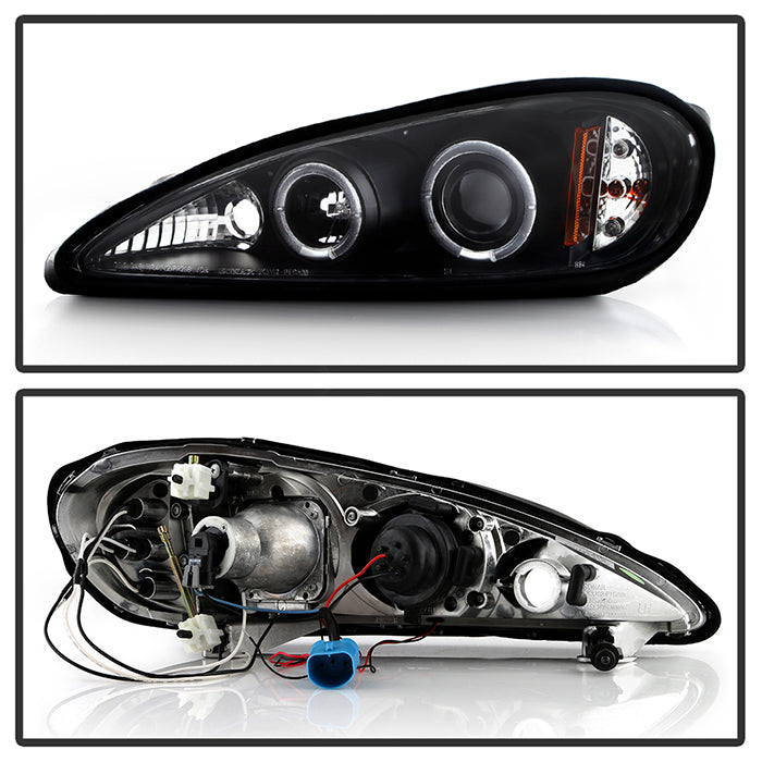 Pontiac Projector Headlights, Pontiac Grand Headlights, 99-05 Projector Headlights, Black Projector Headlights, Spyder Projector Headlights, Grand Projector Headlights