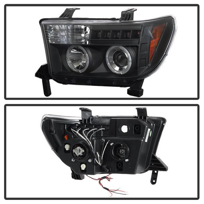 Toyota Projector Headlights, Toyota Tundra Headlights, Tundra Projector Headlights, 07-13 Projector Headlights, 08-13 Projector Headlights, Black Projector Headlights, Sequoia Projector Headlights, Toyota Sequoia Headlights, Spyder Projector Headlights