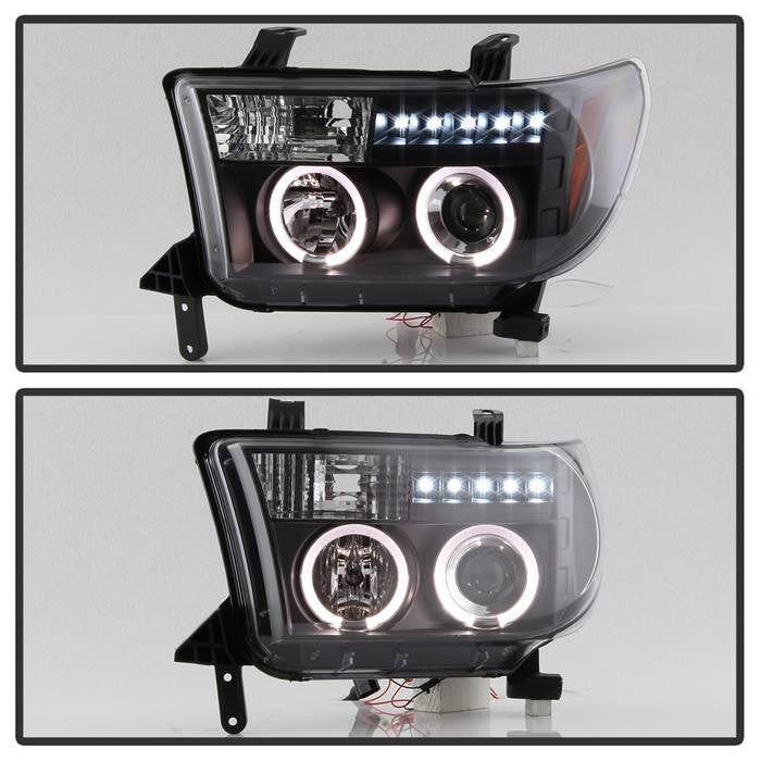 Toyota Projector Headlights, Toyota Tundra Headlights, Tundra Projector Headlights, 07-13 Projector Headlights, 08-13 Projector Headlights, Black Projector Headlights, Sequoia Projector Headlights, Toyota Sequoia Headlights, Spyder Projector Headlights