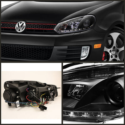 Volkswagen Projector Headlights, GTI Projector Headlights, Golf Projector Headlights, 10-13 Projector Headlights, Black Projector Headlights, Spyder Projector Headlights, Volkswagen GTI Headlights, Volkswagen Golf Headlights
