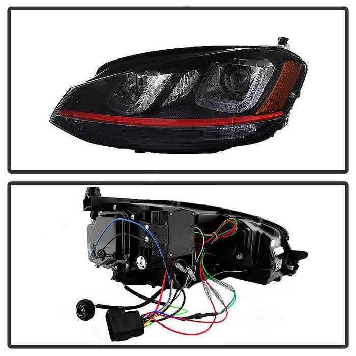 Volkswagen Headlights, Volkswagen Golf Headlights , Golf VII Projector Headlights, Golf VII 14-19 Headlights, Black Projector Headlights, Projector Headlights, Headlights, Spyder Headlights