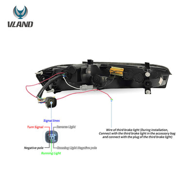 16-18 Chevrolet Camaro 6th Gen Vland LED Tail Lights With Sequential Turn Signal (Plug For US Models)