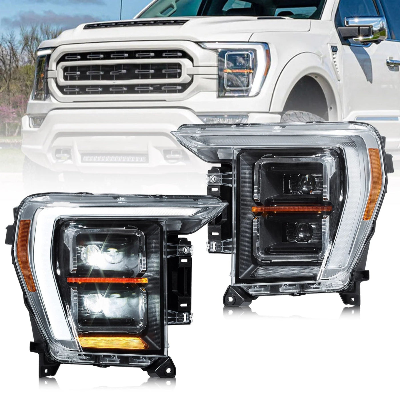 VLAND LED Headlights For 2021 2022 2023 Ford F150 Pickup Trucks All Submodels