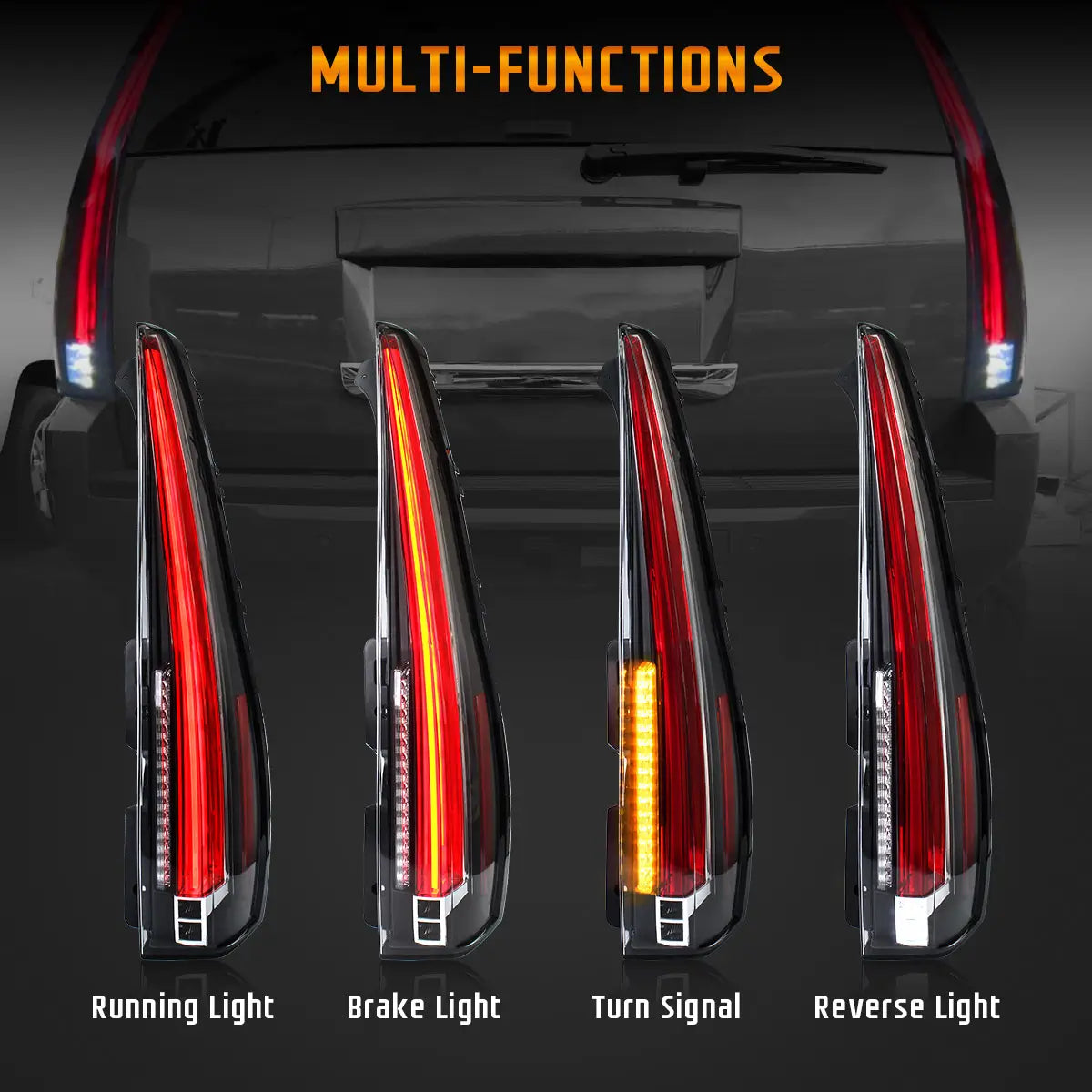 07-14 GMC Yukon Chevrolet Tahoe Suburban 3th Gen (GMT900) Vland LED Tail Lights with Sequential Turn Signal