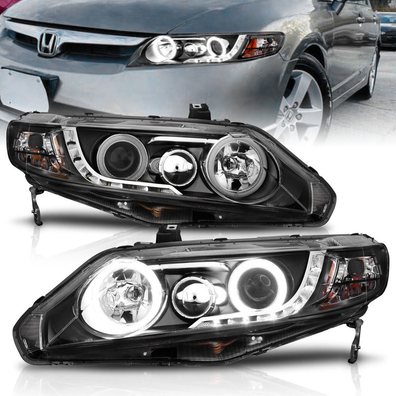 Honda Projector Headlights, Honda Civic Headlights, Honda 06-11 4DR Headlights, Projector Headlights, Black Projector Headlights, Anzo Projector Headlights, Headlights