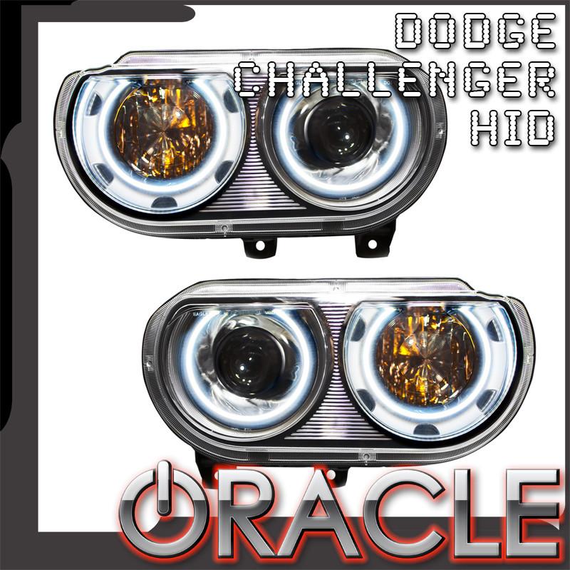 Oracle Lighting 2008-2014 Dodge Challenger Pre-assembled SMD Halo Technology Headlights - Hid