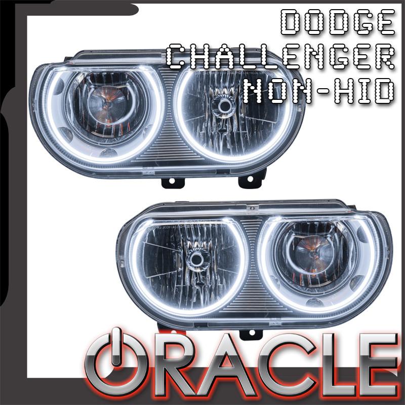 Oracle Lighting 2008-2014 Dodge Challenger Pre-assembled SMD Halo Headlights - Non Hid - Chrome