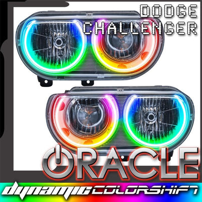 2008-2014 Dodge Challenger Pre-assembled Headlights-chrome-(Non-hid) Dynamic Colorshift