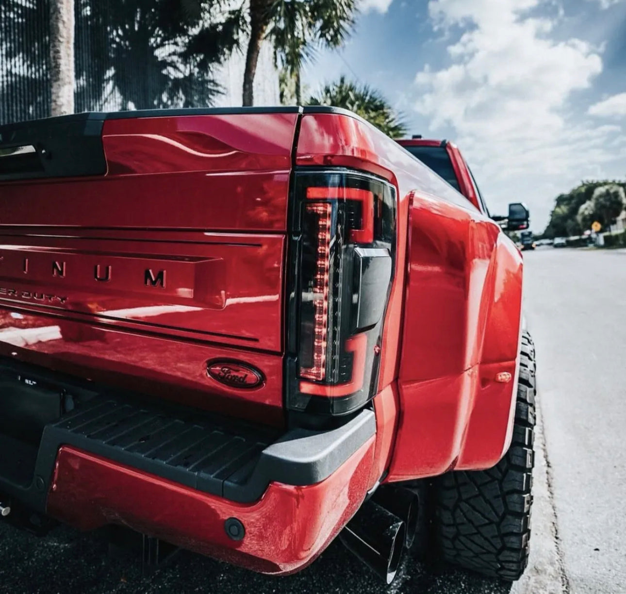 Ford Super Duty 20-22 (Replaces OEM LED) Tail Lights OLED in Dark Red Smoked