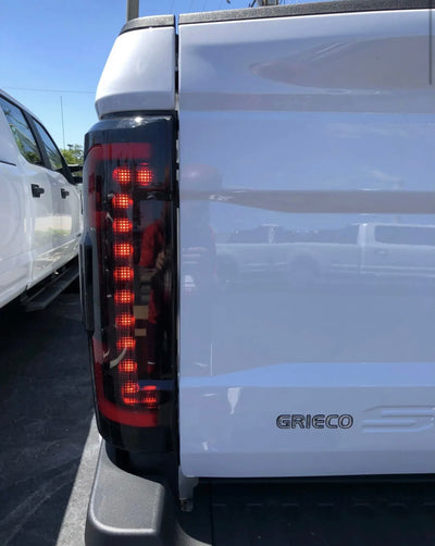 Ford Super Duty 20-22 (Replaces OEM Halogen) Tail Lights OLED in Dark Red Smoked