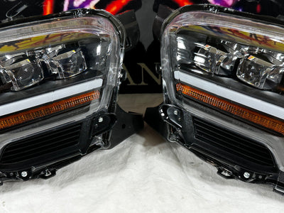 For 2016-2022 Toyota Tacoma Black Full LED Sequential Quad Projector Headlights