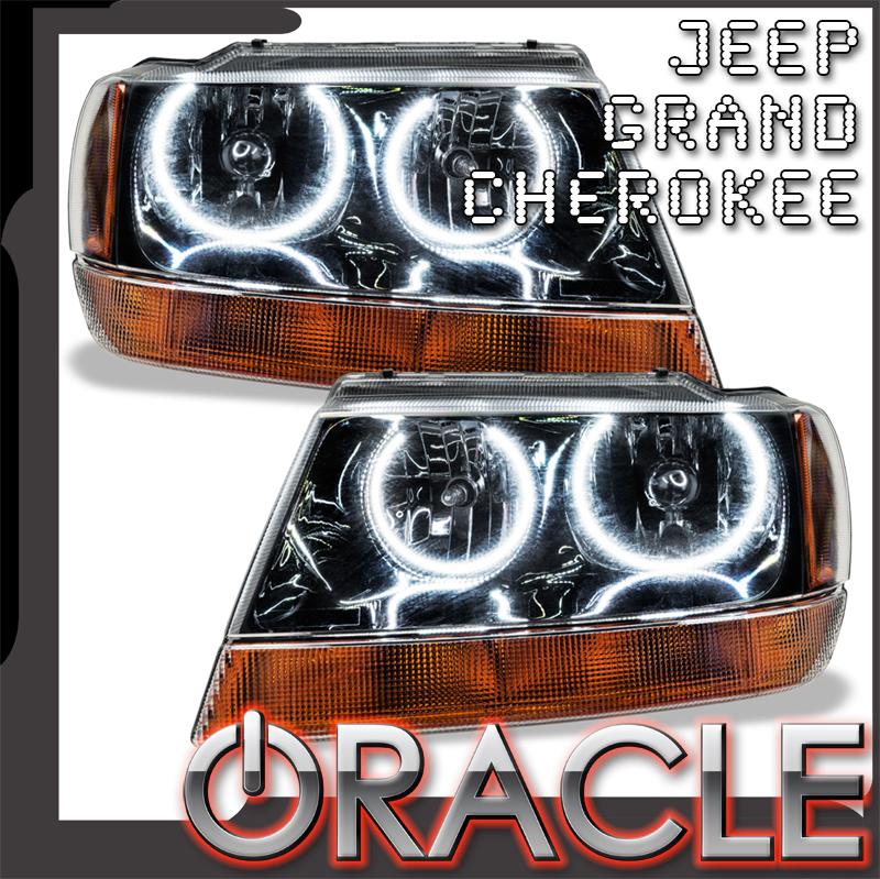 Oracle Lighting 1999-2004 Jeep Grand Cherokee Pre-assembled SMD Halo Headlights-black Housing