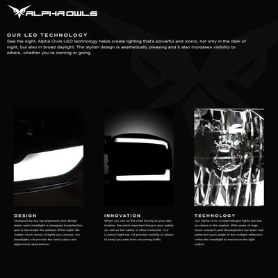 Alpha Owls 2003-2006 Chevy Silverado 1500 LM Series Headlights (Crystal Headlights Black housing w/ LumenX Light Bar)