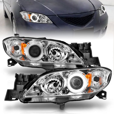 Mazda Projector Headlights, Mazda 3 Headlights, 4dr Projector Headlights, Projector Headlights, Chrome Projector Headlights, Headlights, Anzo Projector Headlights