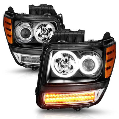 Dodge Nitro Projector Headlights, Nitro Projector Headlights, 2007-2012 Projector Headlights, Black Projector Headlights, Anzo Projector Headlights, LED Projector Headlights