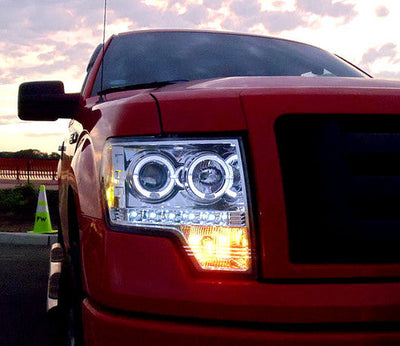 Ford Projector Headlights, F150 Projector Headlights, F150 09-14 Projector Headlights, Clear/Chrome  Headlights, Recon Projector Headlights