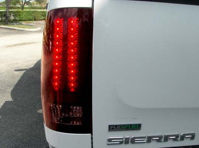 GMC Tail Lights, Sierra Tail Lights, Sierra 07-13 Tail Lights, Dark Red Smoked Tail Lights, Recon Tail Lights, GMC Tail Lights