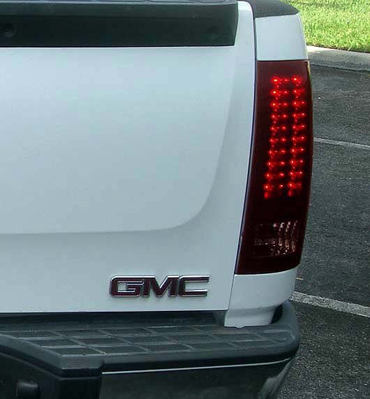 GMC Tail Lights, Sierra Tail Lights, Sierra 07-13 Tail Lights, Dark Red Smoked Tail Lights, Recon Tail Lights, GMC Tail Lights