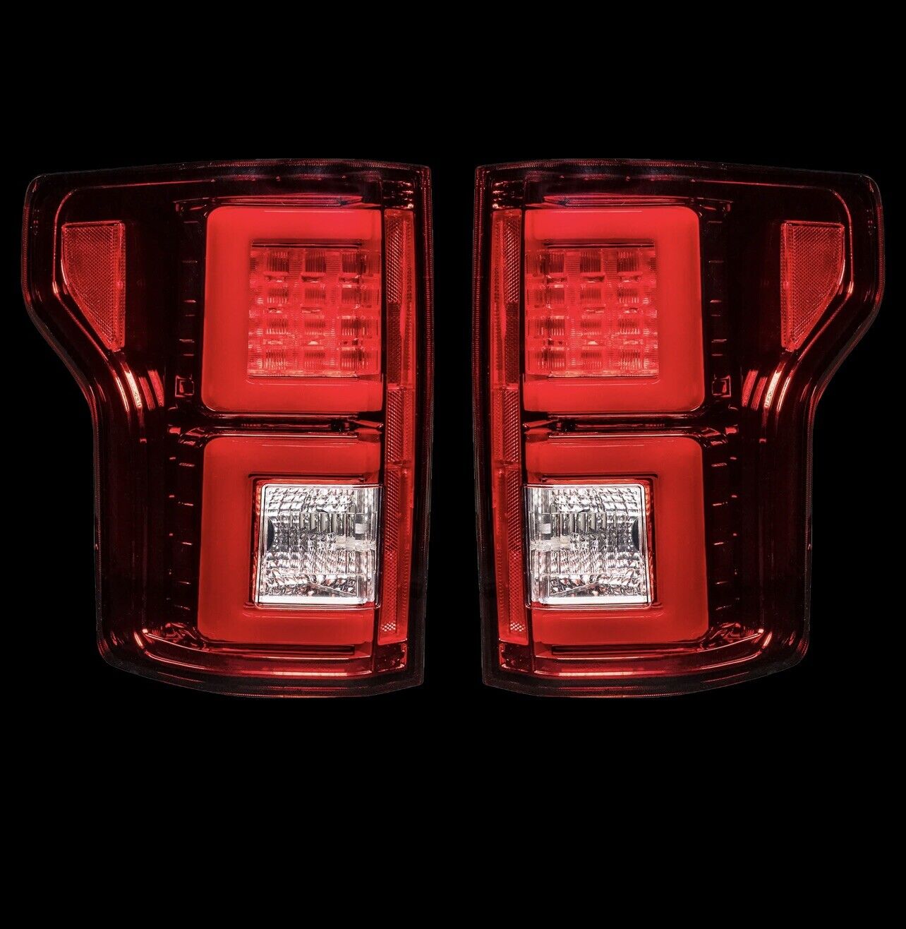 Fits Ford F150 18-20 (Replaces OEM Halogen) Tail Lights OLED Red By RECON