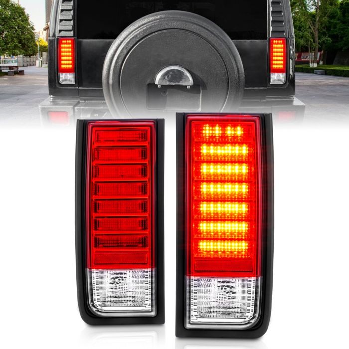 Hummer Led Tail Lights, Hummer H2 Tail Lights, SUV  03-09 Tail Lights, Red/Clear Tail Lights, Anzo Tail Lights