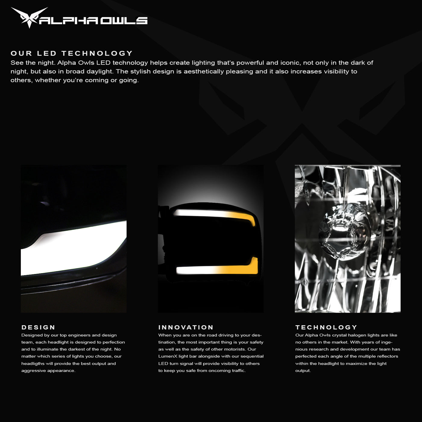 Alpha Owls Headlights, K-1500Headlights, GMC Headlights, 1994-1998 Headlights, Headlights