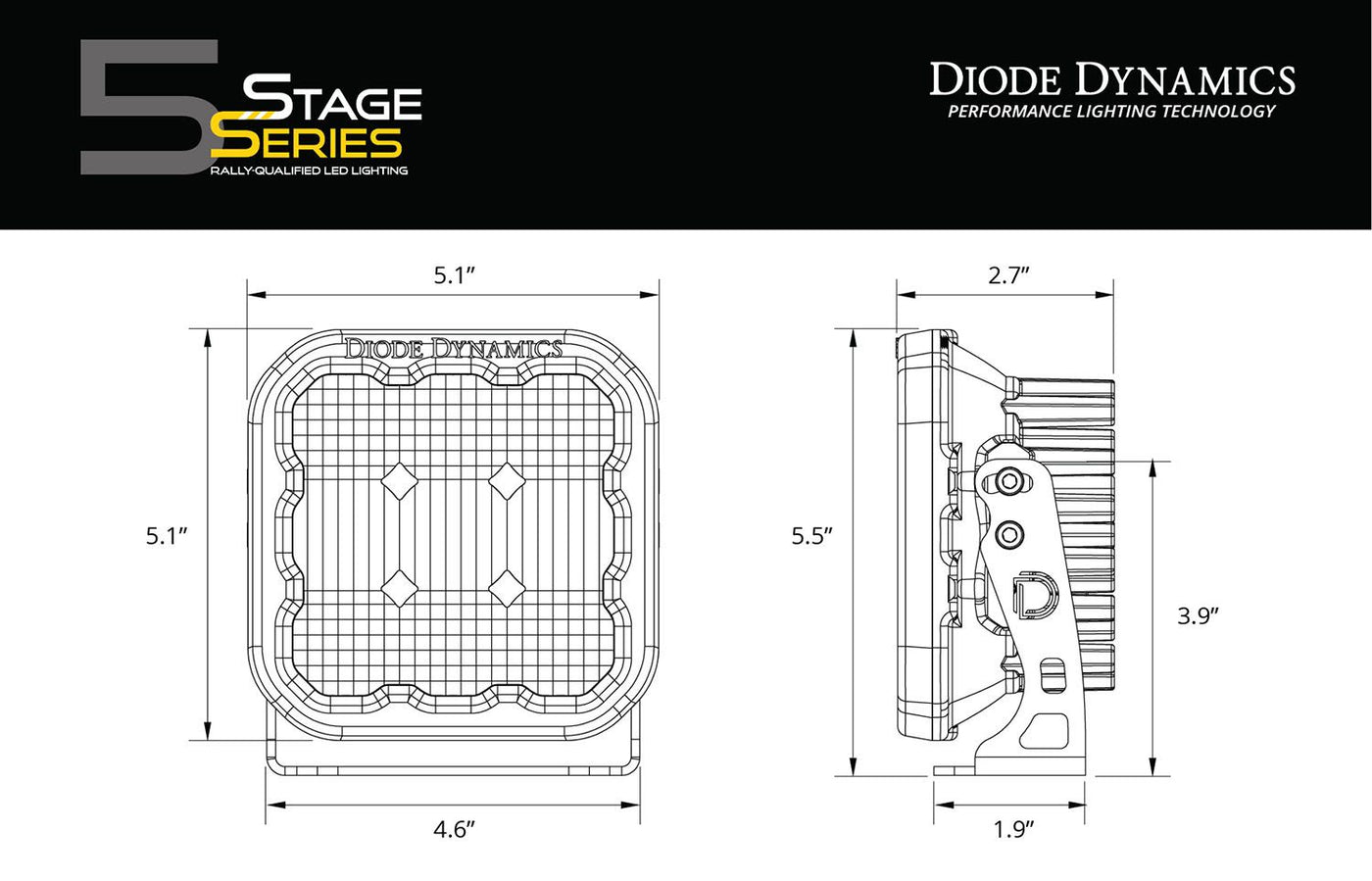 Stage Series 5" White Pro LED Pod (one)