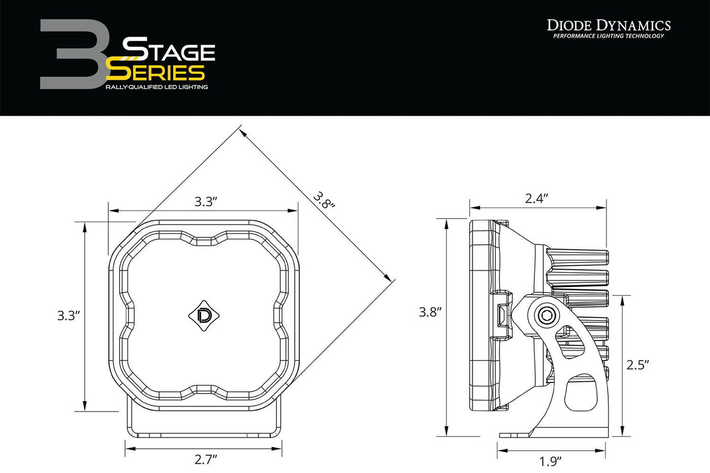 Stage Series 3" SAE White Max LED Pod (pair)