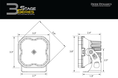 Stage Series 3" SAE/DOT White Sport LED Pod (pair)