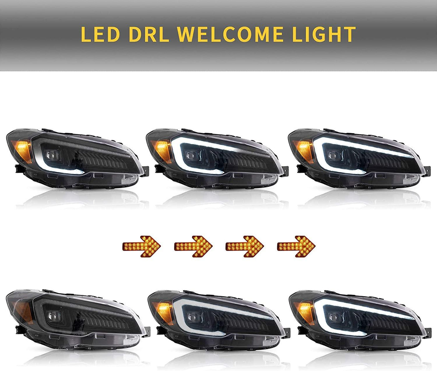 VLAND LED Dual Beam Projector Headlights For Subaru WRX 2015-2021 [DOT. SAE.]
