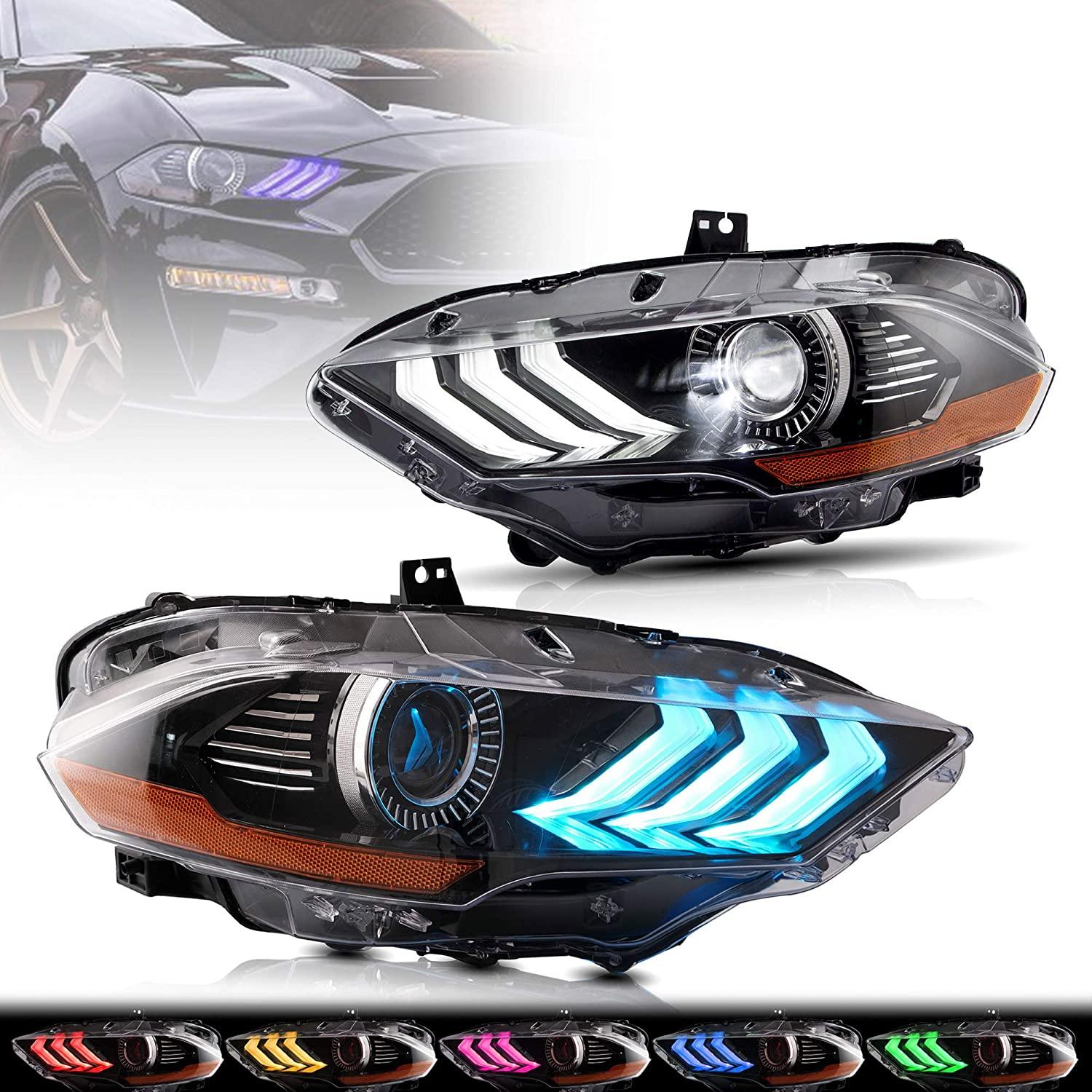 VLAND LED & RGB Projector Headlights For Ford Mustang GT and EcoBoost ...